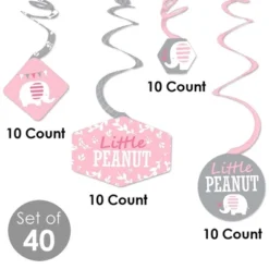 Big Dot Of Happiness Pink Elephant - Girl Baby Shower Or Birthday Party Hanging Decor - Party Decoration Swirls - Set Of 40 -Party Planers Store GUEST d0f99f8b a563 41e0 96d0 014aa4edd609