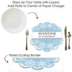 Big Dot Of Happiness Winter Wonderland - Snowflake Holiday Party And Winter Wedding Round Table Decorations - Paper Chargers - Place Setting For 12 -Party Planers Store GUEST d22e0f9c a980 4a08 95de 8cebf418ff4f