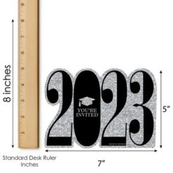 Big Dot Of Happiness Silver 2023 Graduation Party Invitations - Shaped Fill-In Invite Cards With Envelopes - Set Of 12 -Party Planers Store GUEST d2403357 77d4 444d 8a45 377c1c3a3494