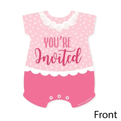 Big Dot Of Happiness It's A Girl - Shaped Fill-in Invitations - Pink Baby Shower Invitation Cards With Envelopes - Set Of 12 4 Big Dot Of Happiness It's A Girl - Shaped Fill-in Invitations - Pink Baby Shower Invitation Cards With Envelopes - Set Of 12 - Image 2