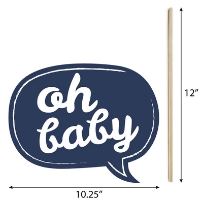 Big Dot Of Happiness Hello Little One - Blue And Silver - Boy Baby Shower Photo Booth Props Kit - 20 Count 6 Big Dot Of Happiness Hello Little One - Blue And Silver - Boy Baby Shower Photo Booth Props Kit - 20 Count - Image 4