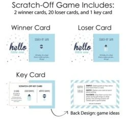Big Dot Of Happiness Hello Little One - Blue And Silver - Boy Baby Shower Game Scratch Off Cards - 22 Count -Party Planers Store GUEST d3051399 7b08 40b9 9e75 81a7d1c4d794