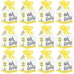 Big Dot Of Happiness Hello Little One - Yellow And Gray - Square Favor Gift Boxes - Neutral Baby Shower Bow Boxes - Set Of 12 -Party Planers Store GUEST d33a48d1 ece6 4a1b a9d7 2c2e99b9d855