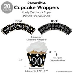 Big Dot Of Happiness Adult 90th Birthday - Gold - Birthday Party Favors And Cupcake Kit - Fabulous Favor Party Pack - 100 Pieces -Party Planers Store GUEST d3d48f63 3c45 461c 87a2 16121b48ed55