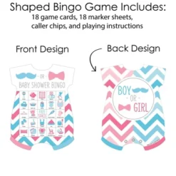 Big Dot Of Happiness Chevron Gender Reveal - Picture Bingo Cards And Markers - Gender Reveal Party Baby Shower Shaped Bingo Game - Set Of 18 -Party Planers Store GUEST d4704f7b f350 4155 a027 200671edaad4