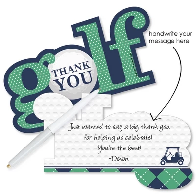 Big Dot Of Happiness Par-Tee Time - Golf - Shaped Thank You Cards - Birthday Or Retirement Party Thank You Note Cards With Envelopes - Set Of 12 3 Big Dot Of Happiness Par-Tee Time - Golf - Shaped Thank You Cards - Birthday Or Retirement Party Thank You Note Cards With Envelopes - Set Of 12