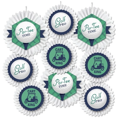 Big Dot Of Happiness Par-Tee Time - Golf - Hanging Birthday Or Retirement Party Tissue Decoration Kit - Paper Fans - Set Of 9 3 Big Dot Of Happiness Par-Tee Time - Golf - Hanging Birthday Or Retirement Party Tissue Decoration Kit - Paper Fans - Set Of 9