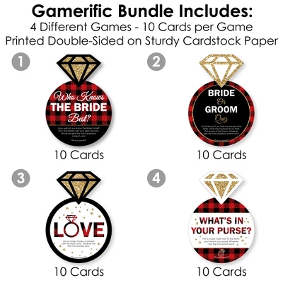 Big Dot Of Happiness Flannel Fling Before The Ring - 4 Buffalo Plaid Bridal Shower Games - 10 Cards Each - Gamerific Bundle 4 Big Dot Of Happiness Flannel Fling Before The Ring - 4 Buffalo Plaid Bridal Shower Games - 10 Cards Each - Gamerific Bundle - Image 2