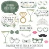 Big Dot Of Happiness Boho Botanical Bride - Greenery Bridal Shower And Wedding Party Photo Booth Props Kit - 20 Count