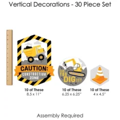 Big Dot Of Happiness Dig It - Construction Party Zone - Baby Shower Or Birthday Party DIY Backdrop - Hanging Vertical Decorations - 30 Pieces -Party Planers Store GUEST d65c23b5 8d9c 439c 8232 960da491479e