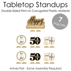 Big Dot Of Happiness We Still Do - 50th Wedding Anniversary - Anniversary Party Centerpiece Table Decorations - Tabletop Standups - 7 Pieces -Party Planers Store GUEST d8195171 569d 4049 8e41 41b5c5bf0102