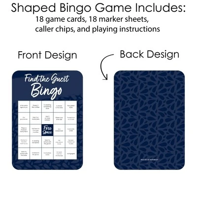 Big Dot Of Happiness Navy Blue Elegantly Simple - Find The Guest Bingo Cards And Markers - Wedding & Bridal Shower Bingo Game Set Of 18 4 Big Dot Of Happiness Navy Blue Elegantly Simple - Find The Guest Bingo Cards And Markers - Wedding & Bridal Shower Bingo Game Set Of 18 - Image 2