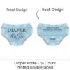 Big Dot Of Happiness Winter Wonderland - Diaper Shaped Raffle Ticket Inserts - Snowflake Baby Shower Activities - Diaper Raffle Game - Set Of 24