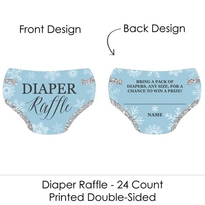 Big Dot Of Happiness Winter Wonderland - Diaper Shaped Raffle Ticket Inserts - Snowflake Baby Shower Activities - Diaper Raffle Game - Set Of 24 3 Big Dot Of Happiness Winter Wonderland - Diaper Shaped Raffle Ticket Inserts - Snowflake Baby Shower Activities - Diaper Raffle Game - Set Of 24