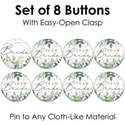 Big Dot Of Happiness Boho Botanical Bride - 3 Inch Greenery Bridal Shower And Wedding Party Badge - Pinback Buttons - Set Of 8 -Party Planers Store GUEST db713adb bb46 427f 8357 1ed4dbfa319a