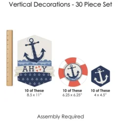 Big Dot Of Happiness Ahoy - Nautical - Baby Shower Or Birthday Party DIY Dangler Backdrop - Hanging Vertical Decorations - 30 Pieces -Party Planers Store GUEST dbbcdf59 fe90 40ed 91f9 75500abff832