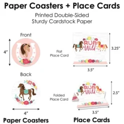 Big Dot Of Happiness Run Wild Horses - Pony Birthday Party Paper Charger And Table Decorations - Chargerific Kit - Place Setting For 8 -Party Planers Store GUEST dc65006f 83ba 40f3 a723 a979e30b0f9f