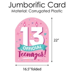 Big Dot Of Happiness Girl 13th Birthday - Happy Birthday Giant Greeting Card - Big Shaped Jumborific Card -Party Planers Store GUEST dc82dfc6 cf99 4a1f b6aa bb1df2c5ba43