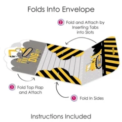 Big Dot Of Happiness Dig It - Construction Party Zone - Fill-In Cards - Baby Shower Or Birthday Party Fold And Send Invitations - Set Of 8 -Party Planers Store GUEST dde72ee0 cc31 4423 94ef 8ef518ef3987