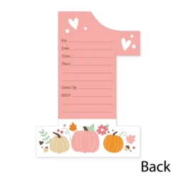 Big Dot Of Happiness 1st Birthday Girl Little Pumpkin - Shaped Fall First Birthday Party Invitation Cards With Envelopes - Set Of 12 -Party Planers Store GUEST de089eff aab6 405e aaff d689cadbdee0