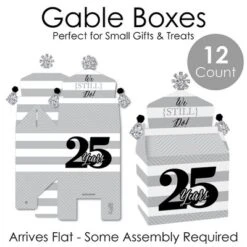 Big Dot Of Happiness We Still Do - 25th Wedding Anniversary - Treat Box Party Favors - Anniversary Party Goodie Gable Boxes - Set Of 12 -Party Planers Store GUEST de6efab3 1d52 4a09 a51d 41c7a14fa971