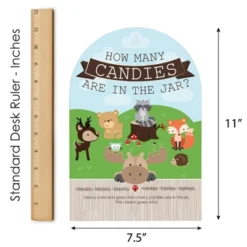 Big Dot Of Happiness Woodland Creatures - How Many Candies Baby Shower Or Birthday Party Game - 1 Stand And 40 Cards - Candy Guessing Game -Party Planers Store GUEST de982b7d 019b 477c b263 3ece68063226