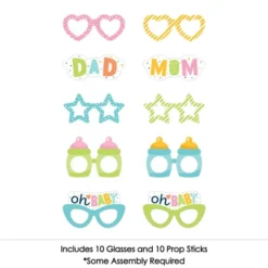 Big Dot Of Happiness Colorful Baby Shower Glasses - Paper Card Stock Gender Neutral Party Photo Booth Props Kit - 10 Count 6 Big Dot Of Happiness Colorful Baby Shower Glasses - Paper Card Stock Gender Neutral Party Photo Booth Props Kit - 10 Count -Party Planers Store GUEST dec25cab 6876 4061 8ea4 0e484147759b