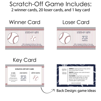 Big Dot Of Happiness Batter Up - Baseball - Baby Shower Or Birthday Party Game Scratch Off Cards - 22 Count 5 Big Dot Of Happiness Batter Up - Baseball - Baby Shower Or Birthday Party Game Scratch Off Cards - 22 Count - Image 3