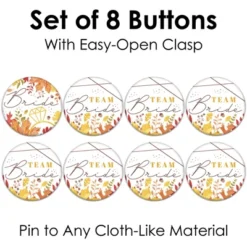 Big Dot Of Happiness Fall Foliage Bride - 3 Inch Autumn Leaves Bridal Shower And Wedding Party Badge - Pinback Buttons - Set Of 8 -Party Planers Store GUEST df2d480d 20e8 4555 ab43 ddb3294c0060