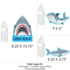 Big Dot Of Happiness Shark Zone - Jawsome Party Or Birthday Party Centerpiece Sticks - Table Toppers - Set Of 15 -Party Planers Store GUEST e04c49ef c89d 4aaf 85c8 8b31449cbfc7