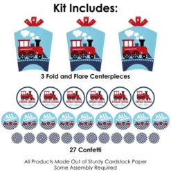 Big Dot Of Happiness Railroad Party Crossing - Steam Train Birthday Party Or Baby Shower Decor And Confetti - Terrific Table Centerpiece Kit - 30 Ct -Party Planers Store GUEST e090556d 8623 44bf 9ee0 6028463071d3