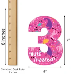 Big Dot Of Happiness 3rd Birthday Roar Dinosaur Girl - Shaped Fill-In Three Rex Dino Third Birthday Party Invitation Cards With Envelopes - 12 Ct -Party Planers Store GUEST e126c368 cf0b 4d9f b8e1 e8924f00ad12