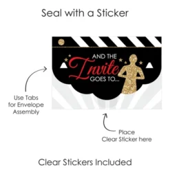 Big Dot Of Happiness Red Carpet Hollywood - Fill-In Cards - Movie Night Party Fold And Send Invitations - Set Of 8 -Party Planers Store GUEST e15ce5ea c34a 4fc4 9e71 7ac24a80f0b6