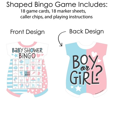 Big Dot Of Happiness Baby Gender Reveal - Picture Bingo Cards And Markers - Team Boy Or Girl Baby Shower Shaped Bingo Game - Set Of 18 4 Big Dot Of Happiness Baby Gender Reveal - Picture Bingo Cards And Markers - Team Boy Or Girl Baby Shower Shaped Bingo Game - Set Of 18 - Image 2