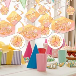 Big Dot Of Happiness Stay Groovy - Boho Hippie Party Hanging Decor - Party Decoration Swirls - Set Of 40