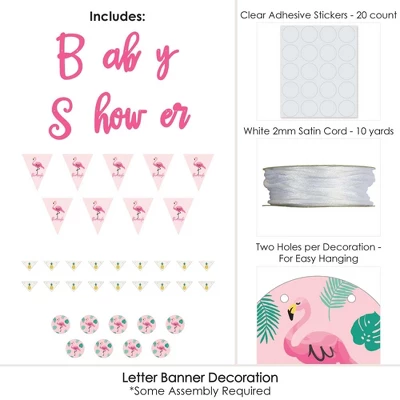 Big Dot Of Happiness Pink Flamingo - Party Like A Pineapple - Baby Shower Letter Banner Decoration - 36 Banner Cutouts And Baby Shower Banner Letters 5 Big Dot Of Happiness Pink Flamingo - Party Like A Pineapple - Baby Shower Letter Banner Decoration - 36 Banner Cutouts And Baby Shower Banner Letters - Image 3