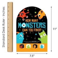 Big Dot Of Happiness Monster Bash - Little Monster Birthday Party Or Baby Shower Scavenger Hunt - 1 Stand And 48 Game Pieces - Hide And Find Game -Party Planers Store GUEST e22efb6e 8aa1 4b7f 84e2 3701ac203e25