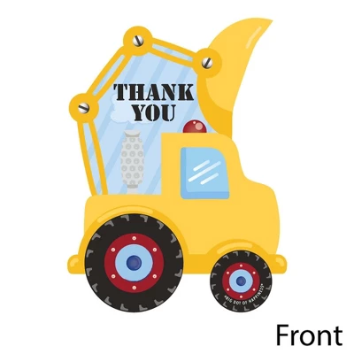 Big Dot Of Happiness Construction Truck - Shaped Thank You Cards - Baby Shower Or Birthday Party Thank You Note Cards With Envelopes - Set Of 12 4 Big Dot Of Happiness Construction Truck - Shaped Thank You Cards - Baby Shower Or Birthday Party Thank You Note Cards With Envelopes - Set Of 12 - Image 2