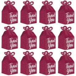 Big Dot Of Happiness Burgundy Elegantly Simple - Square Favor Gift Boxes - Guest Party Favors Bow Boxes - Set Of 12 -Party Planers Store GUEST e2acd0cb ffd7 490f a55a 2223df71aafe