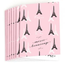 Big Dot Of Happiness Paris, Ooh La La - Paris Themed Baby Shower Or Birthday Party Thank You Cards (8 Count)