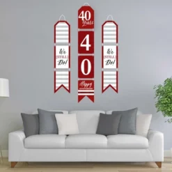 Big Dot Of Happiness We Still Do - 40th Wedding Anniversary - Hanging Vertical Paper Door Banners - Party Wall Decoration Kit - Indoor Door Decor