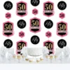 Big Dot Of Happiness Chic 50th Birthday - Pink, Black And Gold - Birthday Party DIY Dangler Backdrop - Hanging Vertical Decorations - 30 Pieces