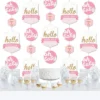 Big Dot Of Happiness Hello Little One - Pink And Gold - Girl Baby Shower DIY Dangler Backdrop - Hanging Vertical Decorations - 30 Pieces