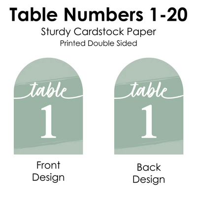 Big Dot Of Happiness Sage Green Elegantly Simple - Wedding Receptions, Parties Or Events Double-Sided 5 X 7 Inches Cards - Table Numbers - 1-20 7 Big Dot Of Happiness Sage Green Elegantly Simple - Wedding Receptions, Parties Or Events Double-Sided 5 X 7 Inches Cards - Table Numbers - 1-20 - Image 5