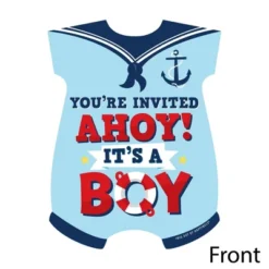 Big Dot Of Happiness Ahoy It's A Boy - Shaped Fill-In Invitations - Nautical Baby Shower Invitation Cards With Envelopes - Set Of 12 -Party Planers Store GUEST e5fe32a7 0610 409e 9a63 2259642c44d2