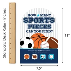 Big Dot Of Happiness Go, Fight, Win - Sports - Baby Shower Or Birthday Party Scavenger Hunt - 1 Stand And 48 Game Pieces - Hide And Find Game -Party Planers Store GUEST e60b7f2d 3078 4e34 b346 45a8474198d8