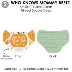 Big Dot Of Happiness Little Pumpkin - Baby Shower Games Who Knows Mommy Best, Mommy Or Daddy Quiz, What’s In Your Purse And Oh Baby - Gamerific Bundle -Party Planers Store GUEST e6490005 8758 446a 915f 367a41eddd92