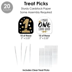 Big Dot Of Happiness 1st Birthday Little Mr. Onederful - Boy First Birthday Party Favors And Cupcake Kit - Fabulous Favor Party Pack - 100 Pieces -Party Planers Store GUEST e6559fd8 8157 4731 9127 1440800edaee