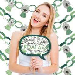 Big Dot Of Happiness Koala Cutie - Banner And Photo Booth Decorations - Bear Birthday Party And Baby Shower Supplies Kit - Doterrific Bundle