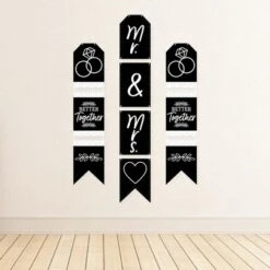 Big Dot Of Happiness Mr. And Mrs. - Hanging Vertical Paper Door Banners - Black & White Wedding, Bridal Shower Wall Decoration Kit - Indoor Door Decor -Party Planers Store GUEST e705b95d 0871 46d7 8cb9 8a3edbd2a26f